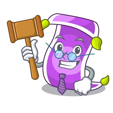 Yargıç sihirli halı ile bir afiş çizgi film