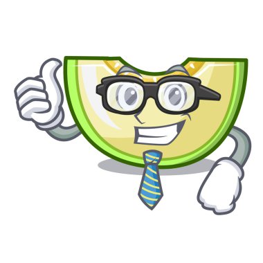 İşadamı taze kavun dilimi frezeer çizgi film