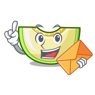 Zarf taze kavun dilimi ile frezeer çizgi film