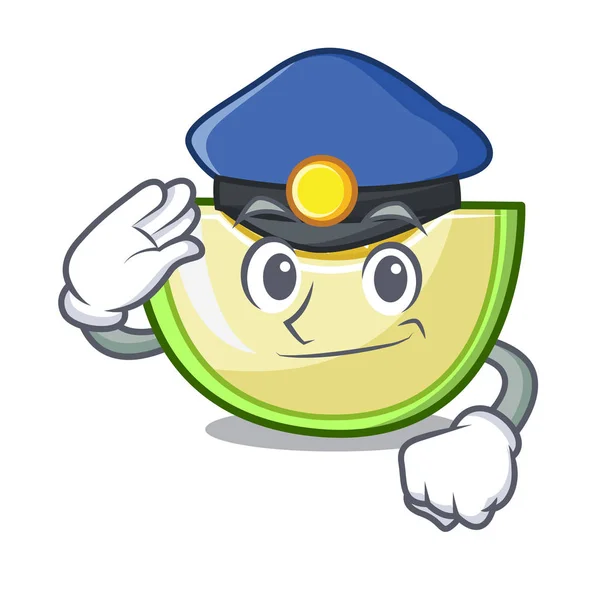 Polícia fatia de melão isolado em desenhos animados — Vetor de Stock
