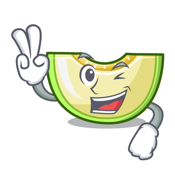Two finger fresh melon slice in the frezeer cartoon — Stock Vector