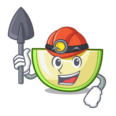 Madenci karikatür tatlı kavun dilim tatlı