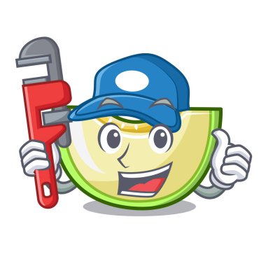 Tesisatçı karikatür taze kavun Yeşil tatlı dilimlenmiş