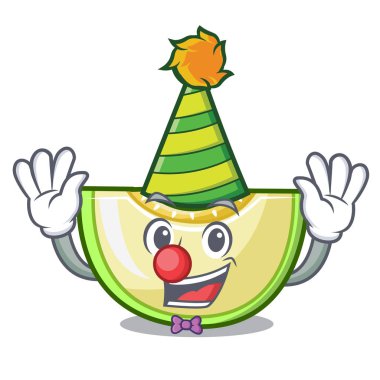 Palyaço karikatür taze kavun Yeşil tatlı dilimlenmiş