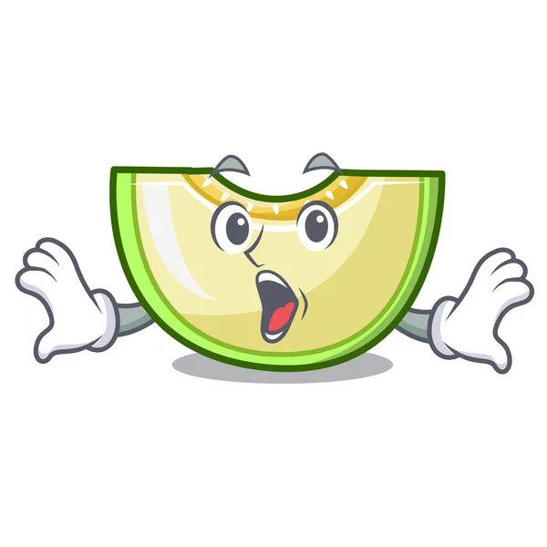 Surprised cartoon sweet melon slice to dessert — Stock Vector