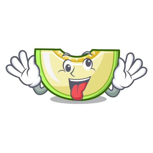 Kartun gila mengiris melon hijau manis - Stok Vektor