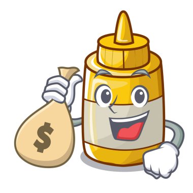 Para çanta hardal şişesi kap karikatür ile hiçbir etiketi