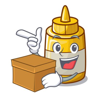 Kutusunun karakter şişe stil hardal ile lezzetli sos