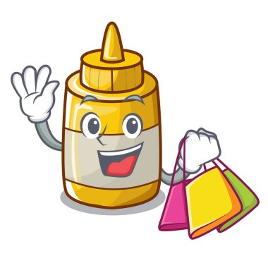 Alışveriş şişe karakter stili hardal sosu nefis