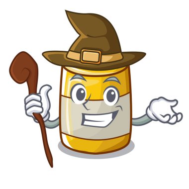 Cadı sarı hardal plastik şişe karikatür