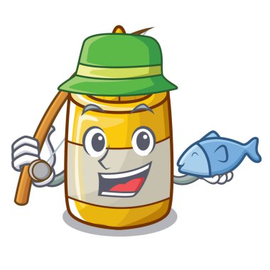 Sarı hardal plastik şişe karikatür Balık tutma