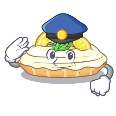 Polis limonlu kek pudra şekeri ile karikatür