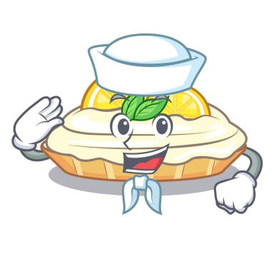 Denizci karikatür limonlu kek ile pudra şekeri