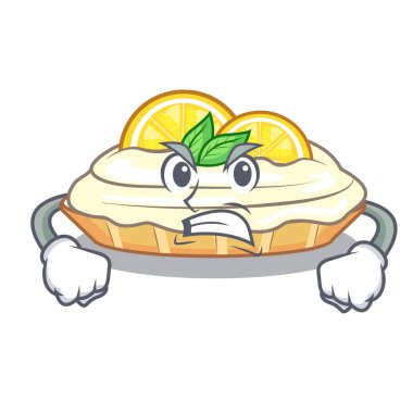 Lezzetli limon beze pasta parçası kızgın çizgi film