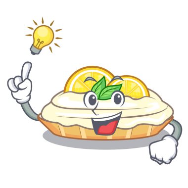 Bir fikir maskot var şeker vektör çizim ile lezzetli ev yapımı limonlu kek