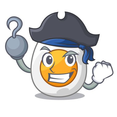 Kahvaltı için yumurta haşlanmış korsan çizgi film dilimlenmiş