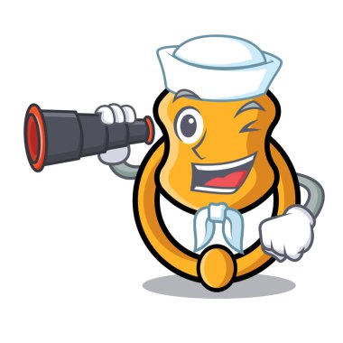 Denizci dürbün şık moda kapı tokmağı maskot karikatür ile