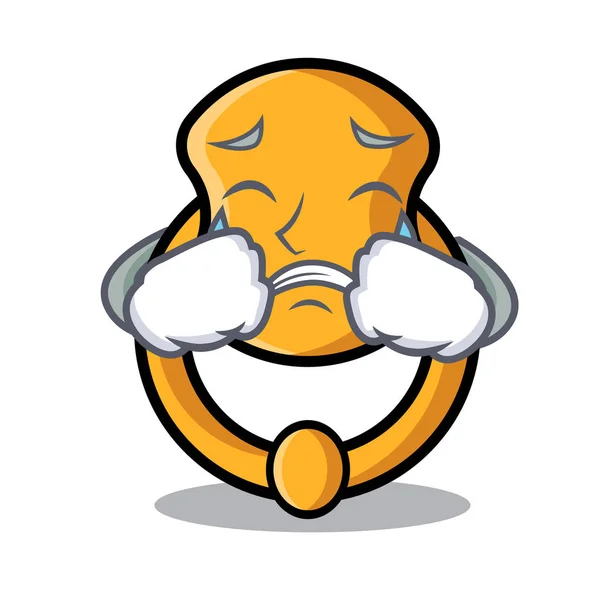 Crying elegant fashion door knocker mascot cartoon — Stock Vector