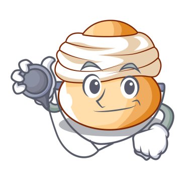 Doktor çizgi film semla topuz ile badem yapıştırın