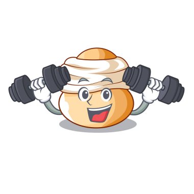 Fitness çizgi film semla topuz ile badem yapıştırın