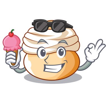 Dondurma semla tatlı krem Paskalya çöreği karakteri ile