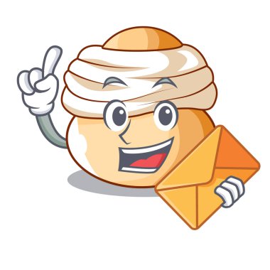 Zarf semla tatlı krem Paskalya çöreği karakteri ile