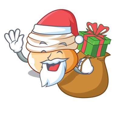 Noel Baba hediye mevsimlik İsveçli tatlı semla buns karikatür ile