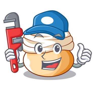 Tesisatçı mevsimlik İsveçli tatlı semla buns vektör çizim karikatür