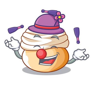 Mevsimlik İsveçli tatlı semla buns karikatür hokkabazlık