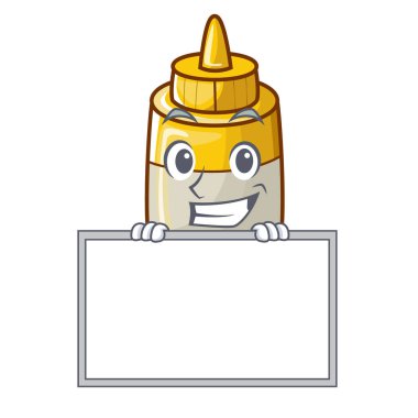 Yönetim Kurulu hardal şişesi kap karikatür hiçbir etiketi ile sırıtarak