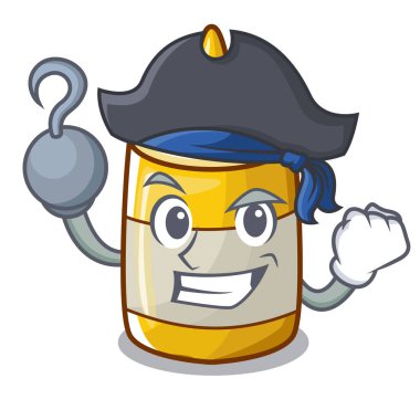 Korsan hardal şişesi kap karikatür ile etiket yok