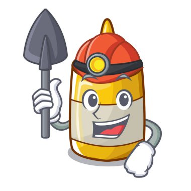 Madenci sarı hardal plastik şişe karikatür