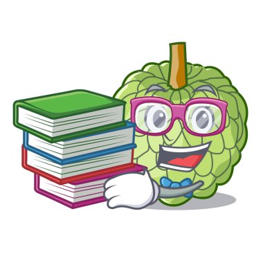 Öğrenci kitap Olgun şeker elma meyve maskotu ile