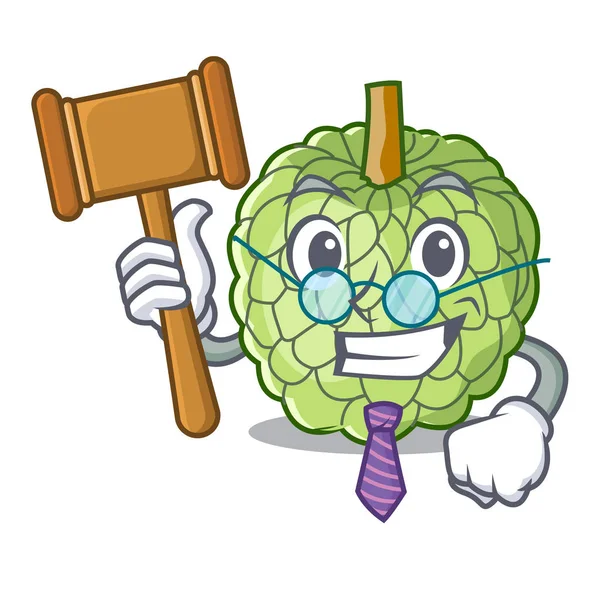 Judge ripe sugar apple fruit on mascot — Stock Vector