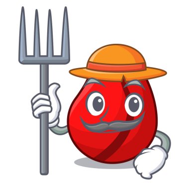 Çiftçi bütün kola cevizi Pazar karikatür