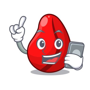 Telefon bütün kola cevizi ile Pazar karikatür