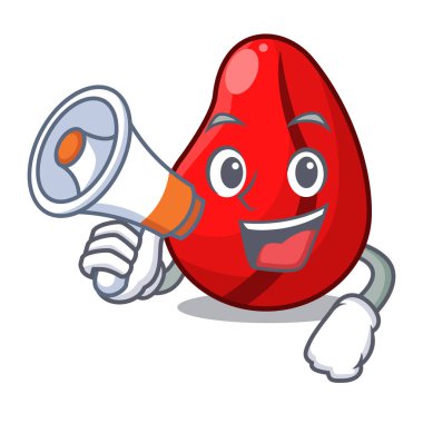 Megafon bütün kola cevizi ile Pazar çizgi film vektör çizim