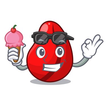 Bütün dondurma karakteri ile kola cevizi kurutulmuş