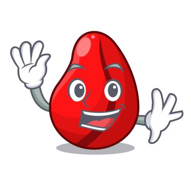 Bütün kurutulmuş kola cevizi üzerinde sallanan karakter