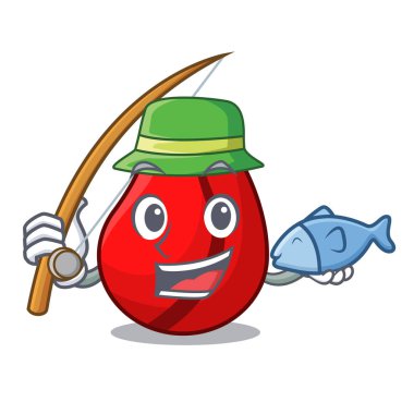 Kola fındık meyve üzerinde çizgi film vektör illüstrasyon izole Balık tutma