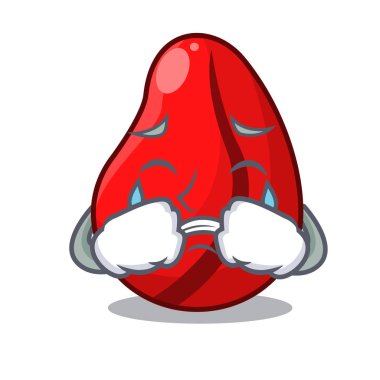 Çizgi film vektör illüstrasyon izole ağlayan kola fındık meyve