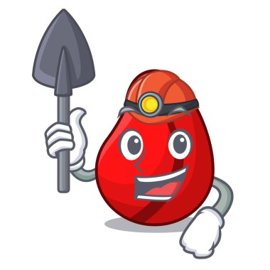 Madenci kola fındık meyve izole karikatür