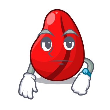 Madde vektör çizim için bekleyen maskot kola cevizi yemek