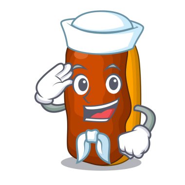 Denizci karakter pasta kek Çikolata izole