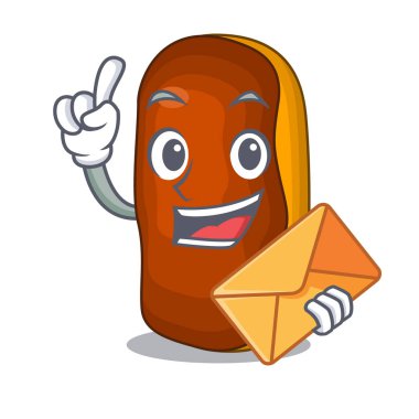 Zarf karikatür pasta kek tadı ile krem çikolata