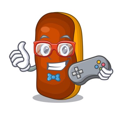 Oyun Maskot karikatür pasta kek rengi çikolata