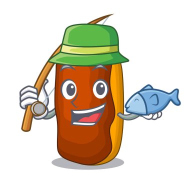 Maskot karikatür pasta kek rengi çikolata Balık tutma