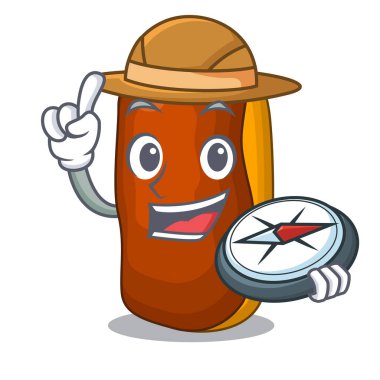 Explorer maskot karikatür pasta kek rengi çikolata