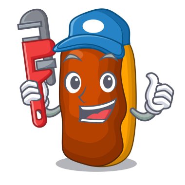 Tesisatçı karikatür kek pasta tereyağı çikolatalı dekore edilmiştir.