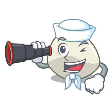 Denizci ile dürbün geleneksel İtalyan yemekleri mozzarella peynir maskot